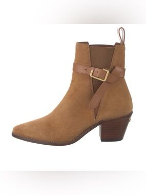 Zadig & Voltaire Tan Suede Buckle Ankle Boots